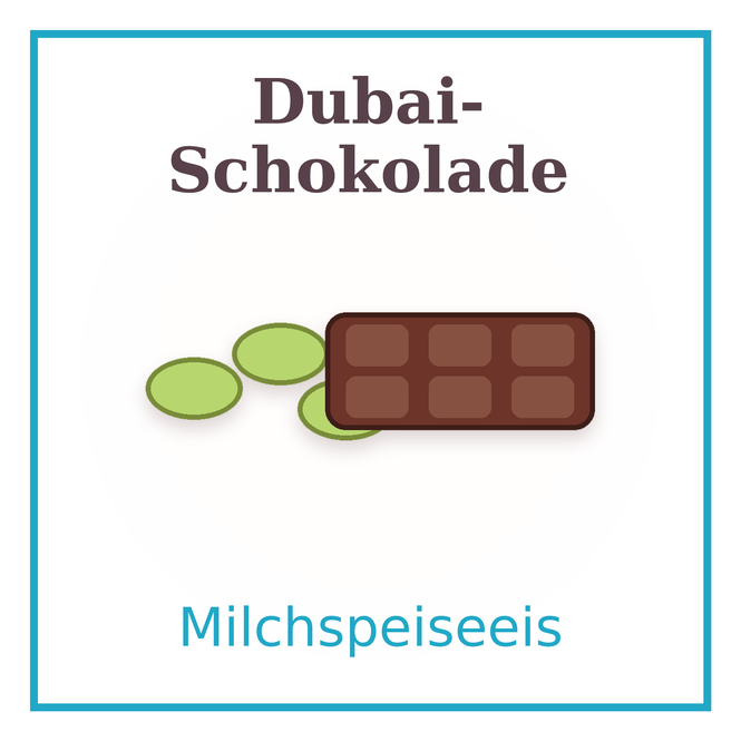Eisschild Dubai-Schokolade
