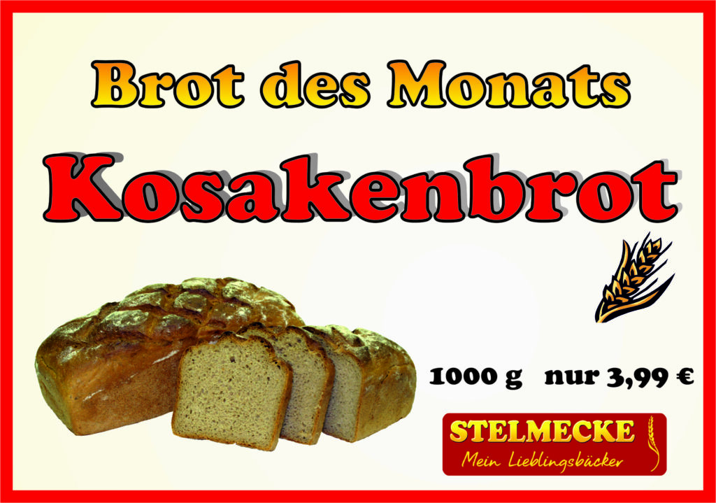 Brot des Monats – Kosakenbrot, 1000 g, nur 3,99 €.